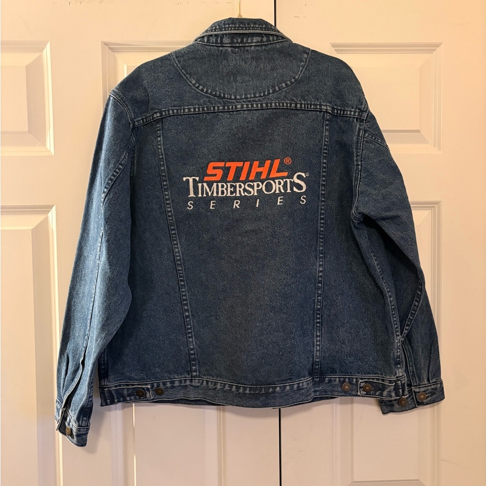 Vintage Cabelas Stihl Timbersports Jean Jacket